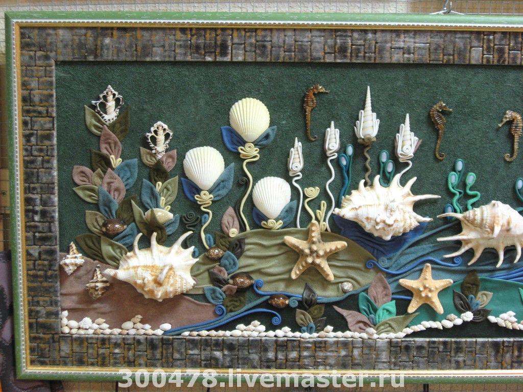 Картины из ракушек морских: Панно из ракушек – купить на Ярмарке Мастеров