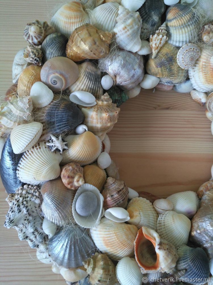 Сетка из ракушек: Сетка с ракушками и буйками, 110*150 см, белая
