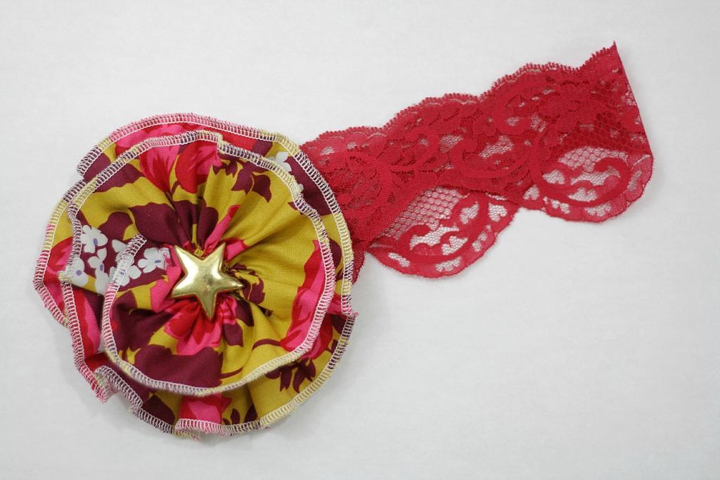 Lace Headband with Fabric Flower Tutorial