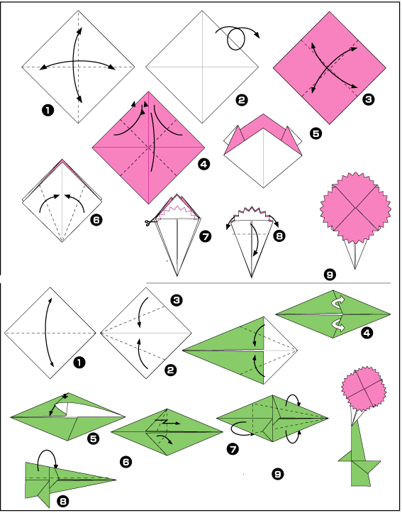 Из бумаги цветы легкие оригами: Создаем простые цветы из бумаги. Уроки оригами