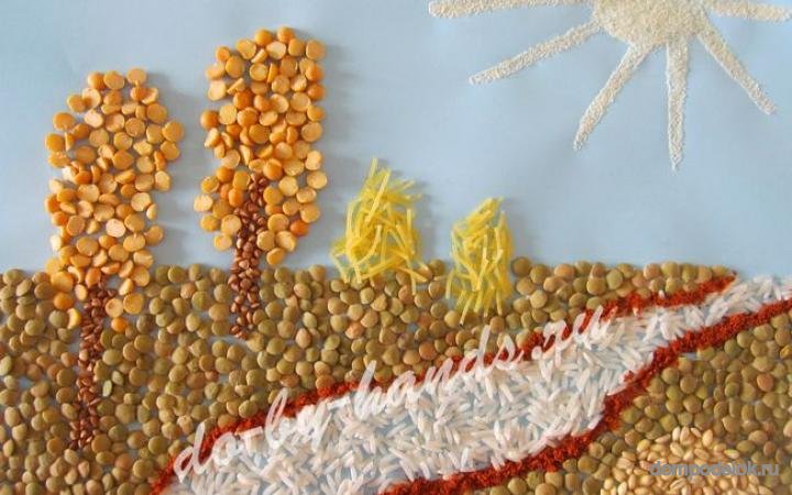Поделки из макарон и крупы для детей: Поделки из макарон и круп: доступно и неординарно (21 фото)