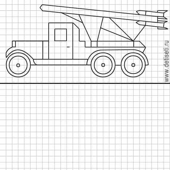По клеточкам машина: Рисунки машины по клеточкам в тетради