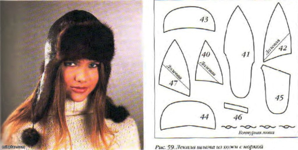 Выкройка женская шапка ушанка: Выкройки женских шапок - ушанок