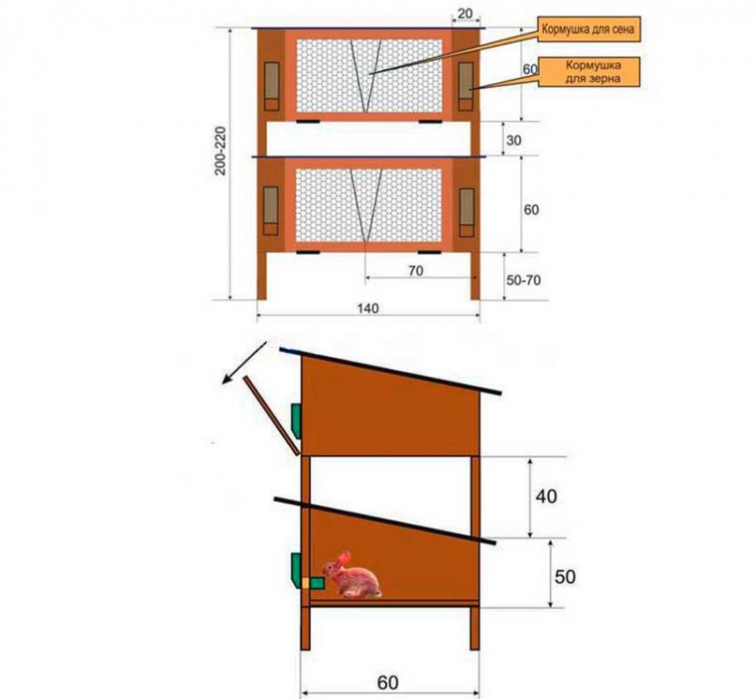 Изготовление клеток для кроликов своими руками чертежи: Клетки для кроликов своими руками (70 фото): идеи как сделать