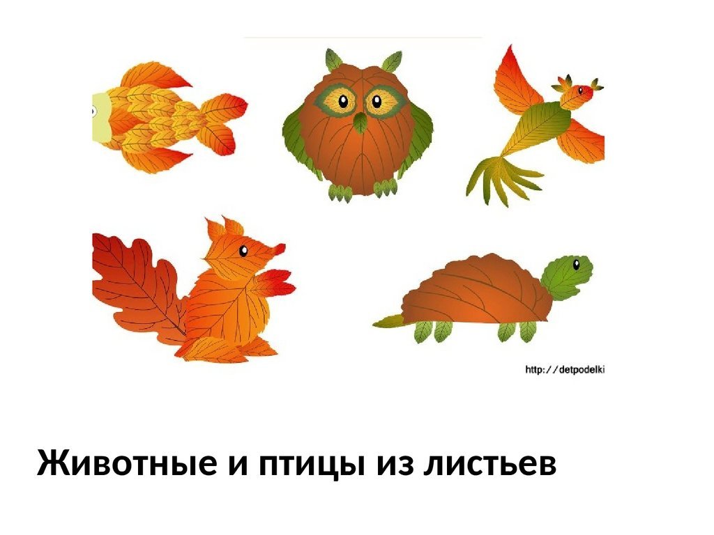 Картинки для аппликации из листьев: Рисунок из листьев для 1 класса и для дошкольников.