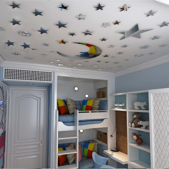 Как украсить потолок в детской своими руками: Потолок в детской комнате — 35 идей для оформления