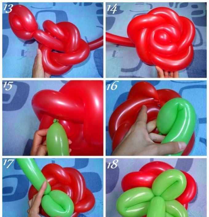 Цветок из длинных шариков: Как сделать цветок из воздушных шариков