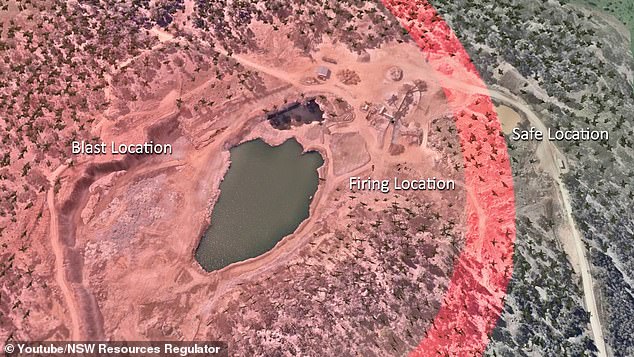 The regulator said the group stood between 275 and 320 metres from the blast which was far to close to the blast zone and all people should have been outside the front gate (pictured)
