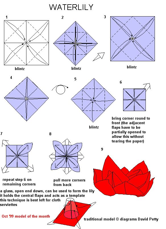 Лотос из бумаги оригами с пошаговым фото для начинающих