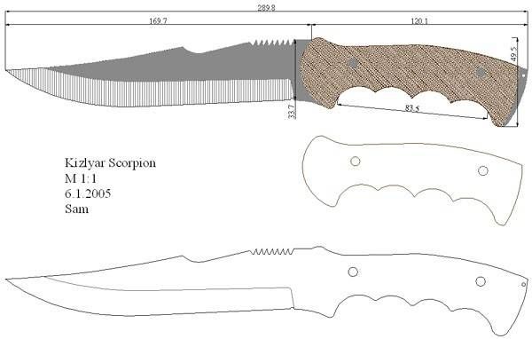 Эскиз для изготовления ножей: Эскиз » Ножи на Knifeinfo.ru