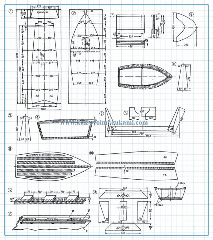 Чертеж лодки деревянной: Чертеж деревянной лодки "Skiff" для постройки своими руками