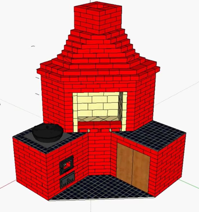 Прядовка оригинального барбекю для сада: делаем печь из кирпича, чертежи