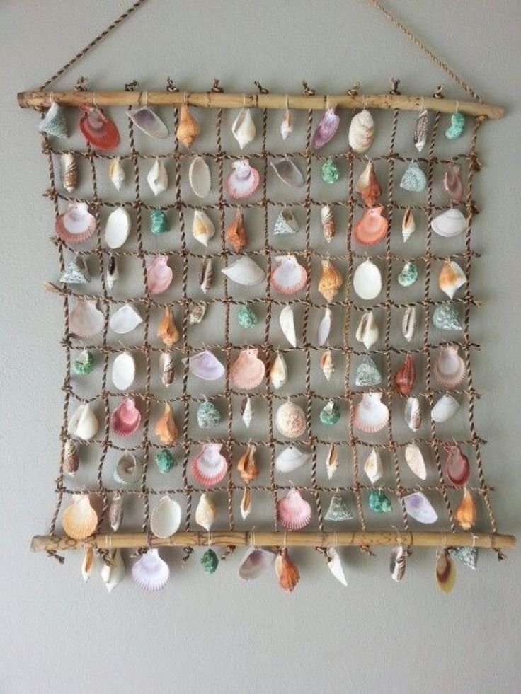 Сетка из ракушек: Сетка с ракушками и буйками, 110*150 см, белая