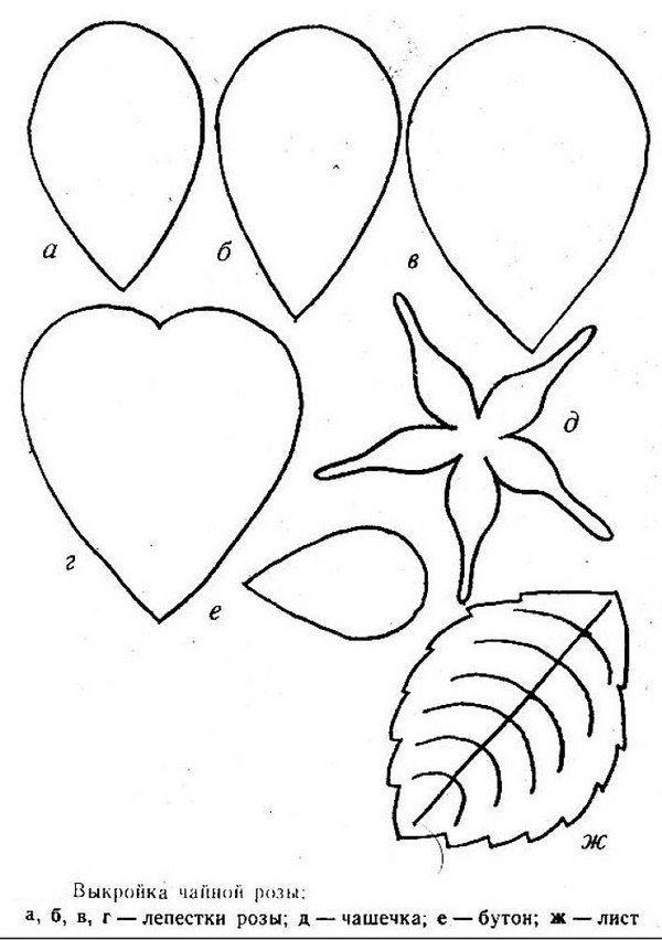 Шаблон лист розы: Розы Из Бумаги Шаблоны и Трафареты