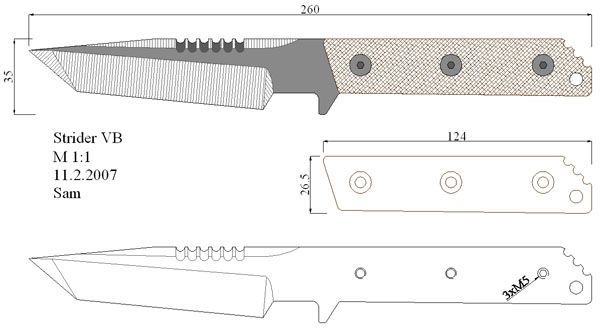 Чертеж танто: Изготовление танто. Небольшой нож танто своими руками Нож танто эскиз с размерами