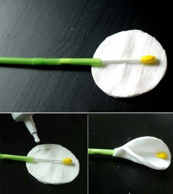 Как сделать цветы из ватных дисков: как сделать своими руками пошагово