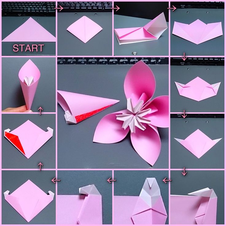 Оригами из бумаги для начинающих цветы: Поделки для малышей. Оригами цветы