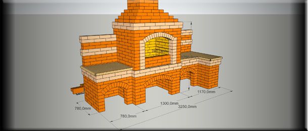 Прядовка оригинального барбекю для сада: делаем печь из кирпича, чертежи