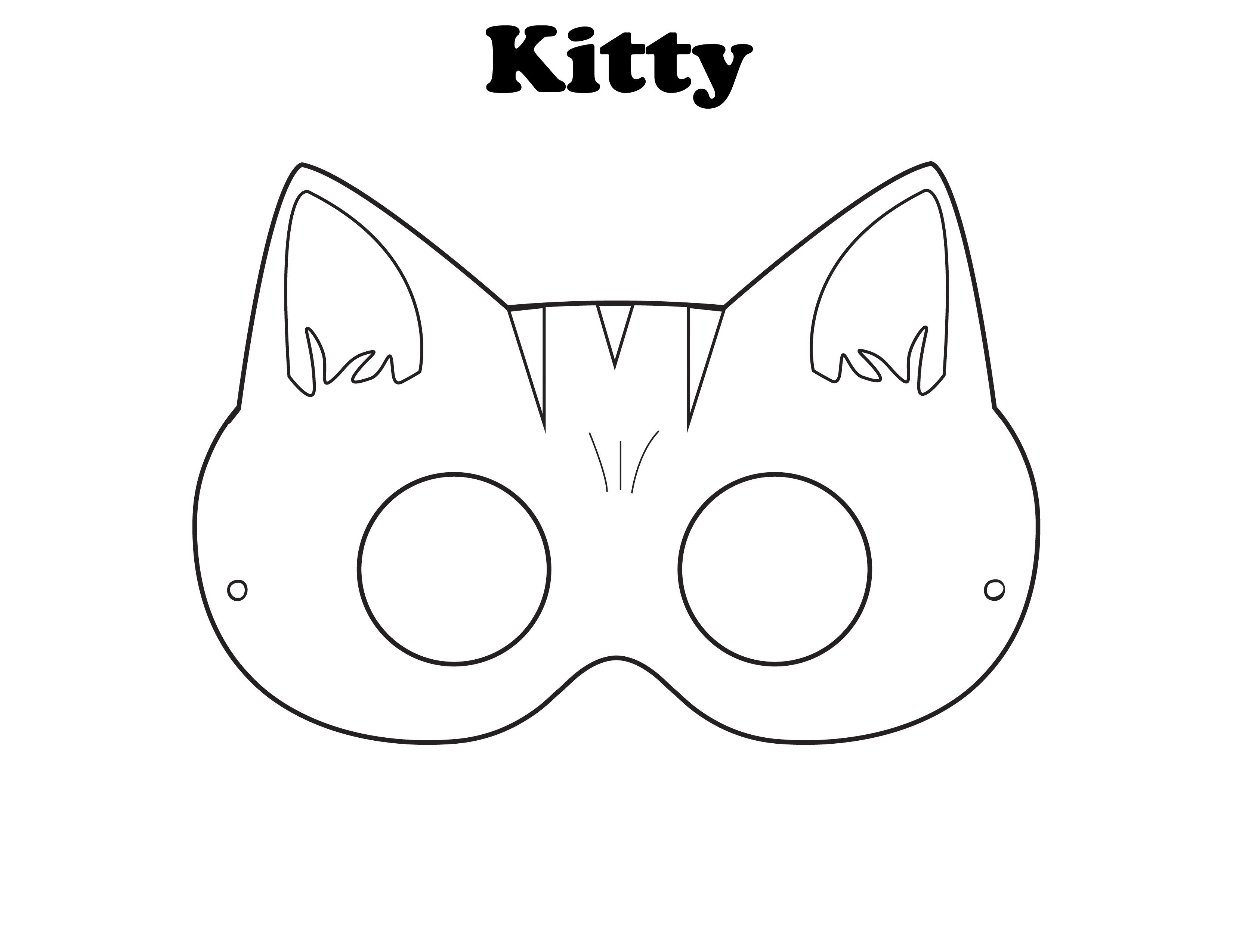 Маска кота для детей на голову распечатать: Маски кошки и собаки