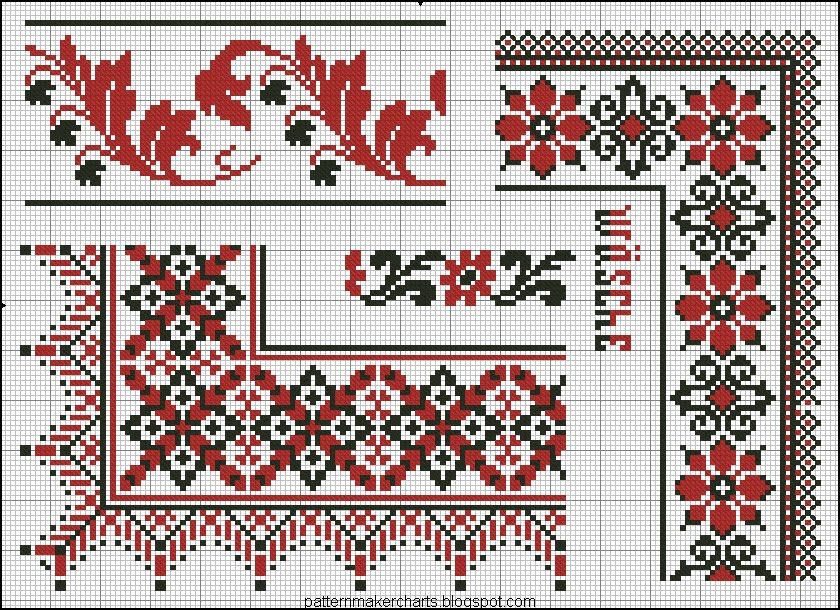 Вышивка узоры: Традиционные орнаменты из старинного сборника узоров для вышивания крестом