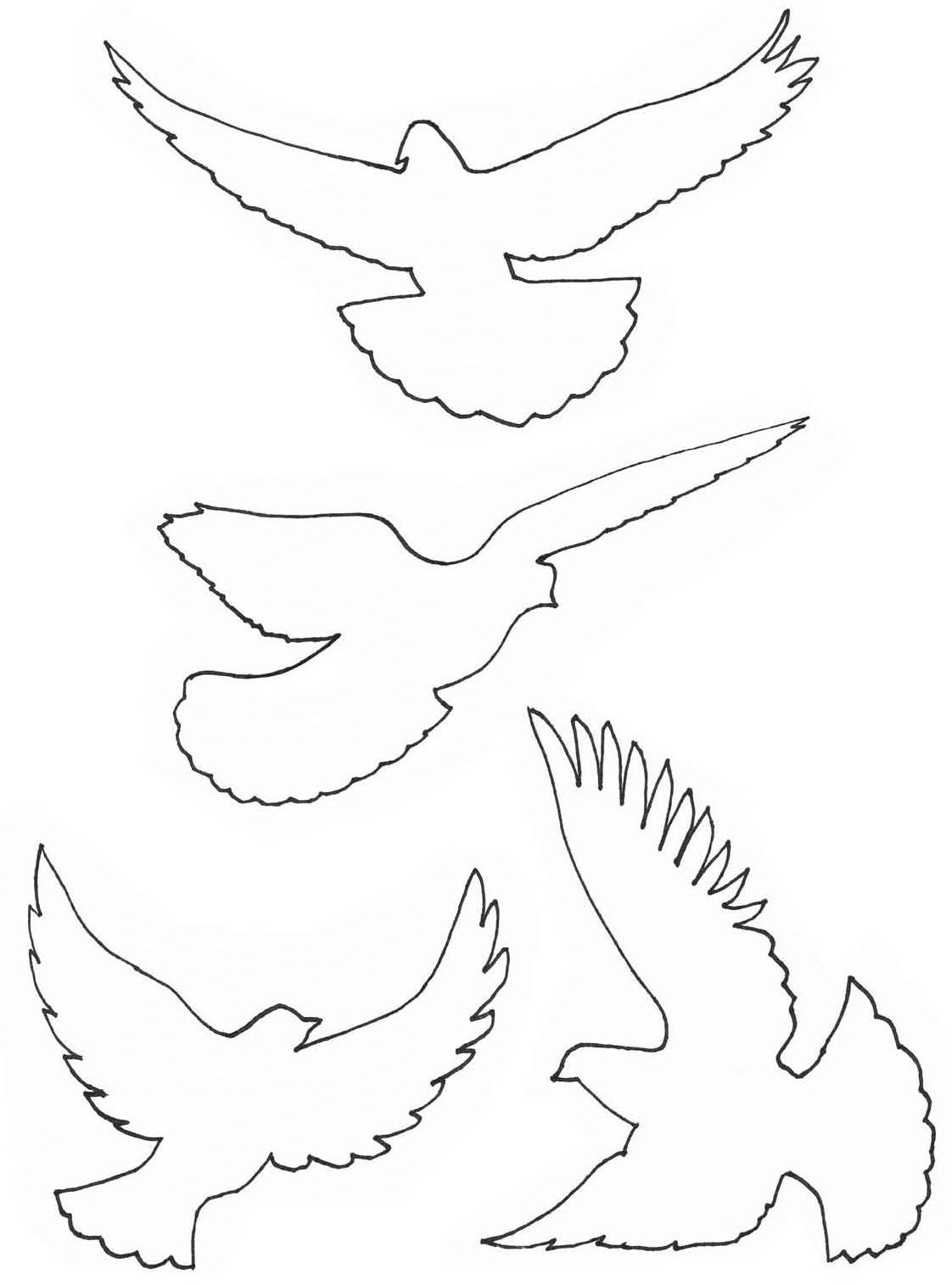 Шаблоны голубей из бумаги для распечатки на принтере: Шаблоны из бумаги для распечатки на принтере: бабочки, звери, цветы, голуби