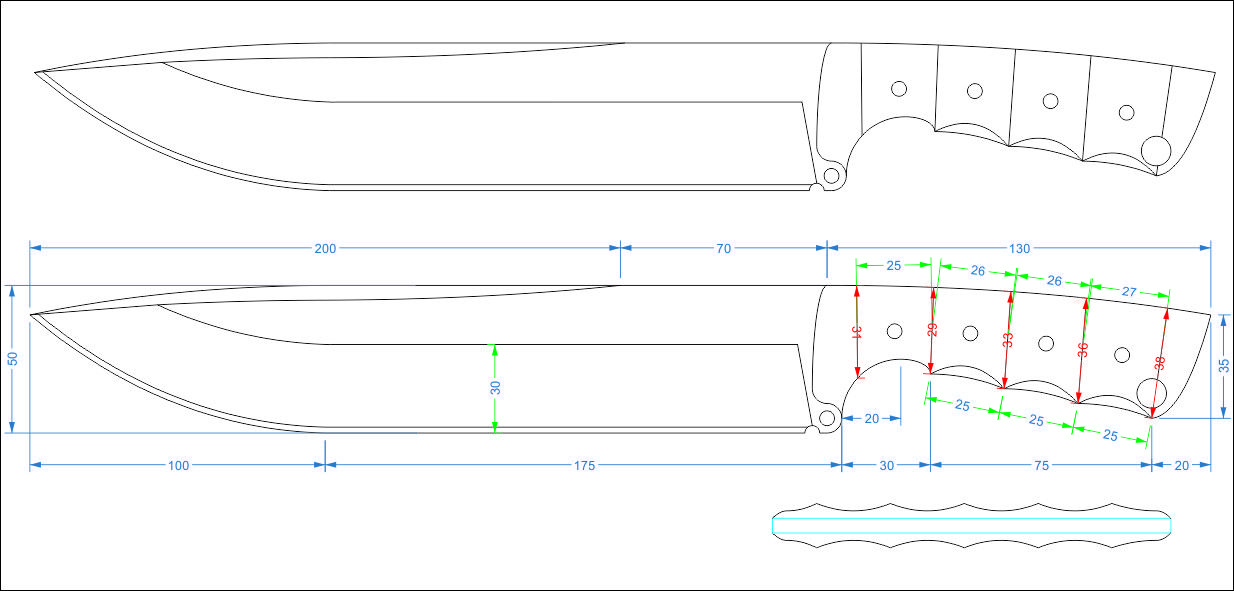 Формы клинков для ножей чертежи: описание, принцип изготовления клинка своими руками, эскизы рукояток