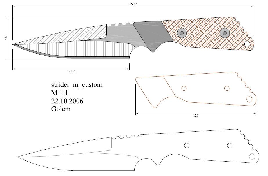 Эскиз для изготовления ножей: Эскиз » Ножи на Knifeinfo.ru