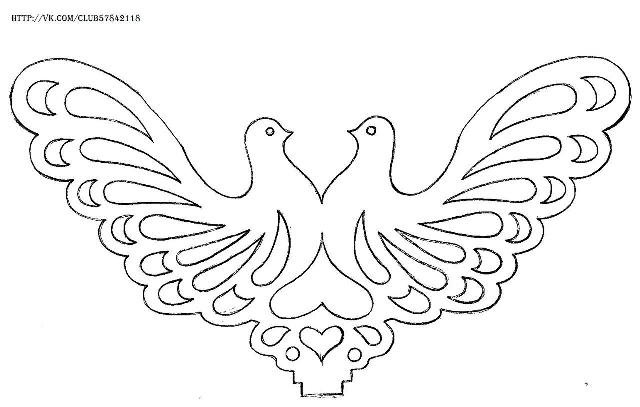 Голуби из бумаги шаблон: Объемный Голубь Мира Шаблон и Трафарет