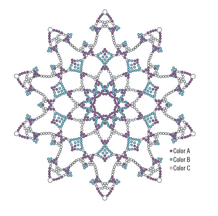 Снежинки схема из бисера: Наряжаем елку. Мастер-класс по плетению снежинок из бисера