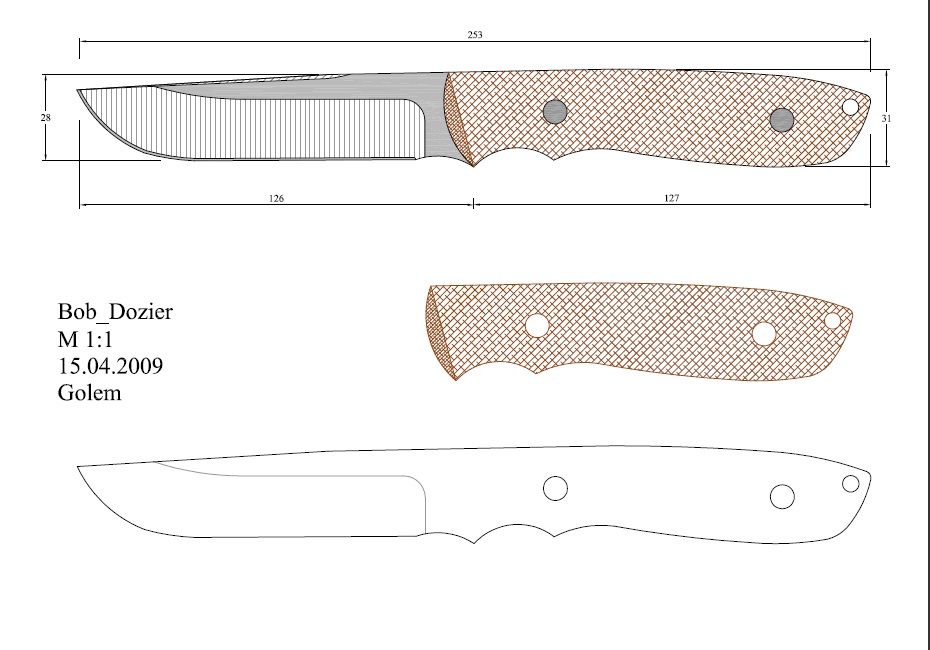 Эскиз для изготовления ножей: Эскиз » Ножи на Knifeinfo.ru