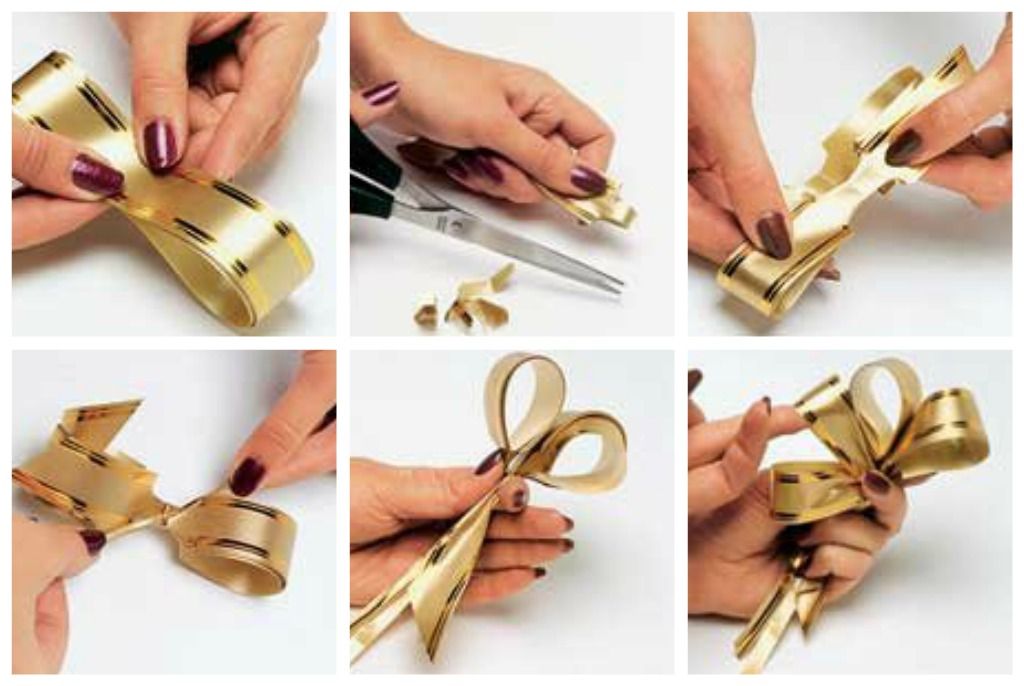 Как сделать бантик из ленты своими руками пошаговое фото на подарок: Бантики из лент своими руками
