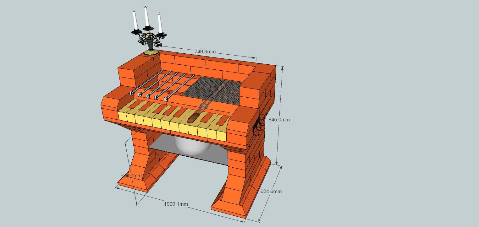 Прядовка оригинального барбекю для сада: делаем печь из кирпича, чертежи
