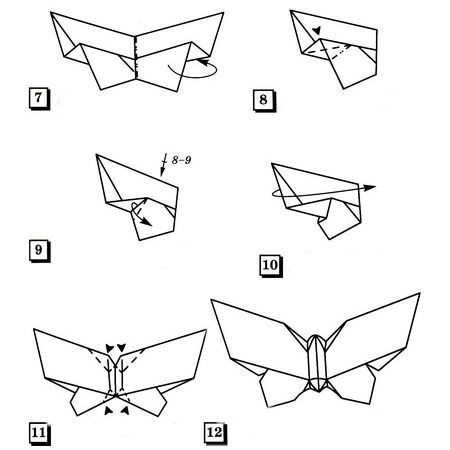 Бабочка оригами из бумаги схемы: Какие есть схемы оригами из бумаги бабочек? Как сделать оригами бабочку?