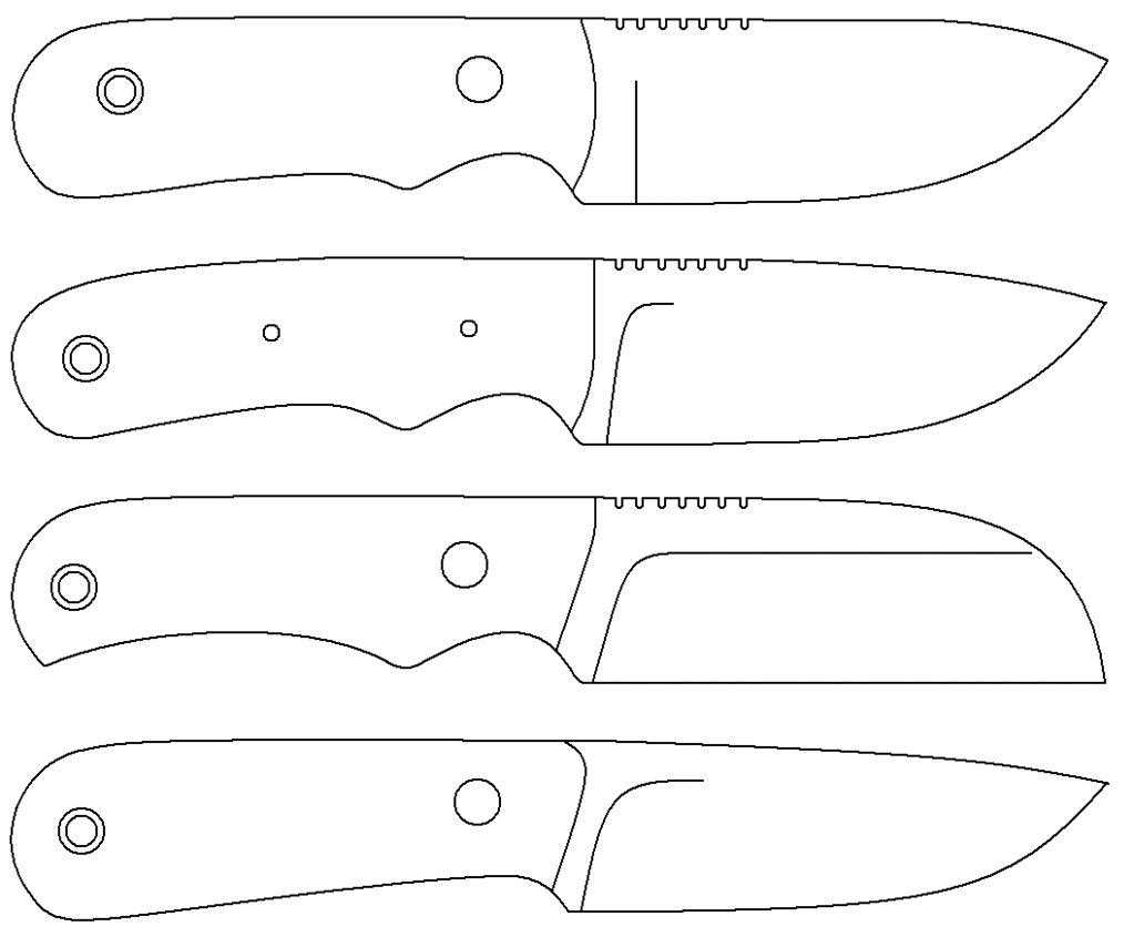 Формы клинков для ножей чертежи: описание, принцип изготовления клинка своими руками, эскизы рукояток