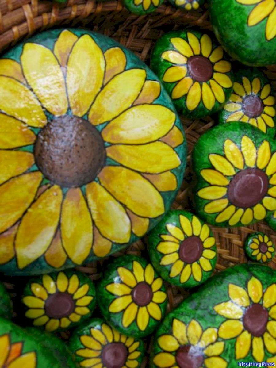Рисунки на камнях цветы: Рисуем цветы на камнях | Строительство бани