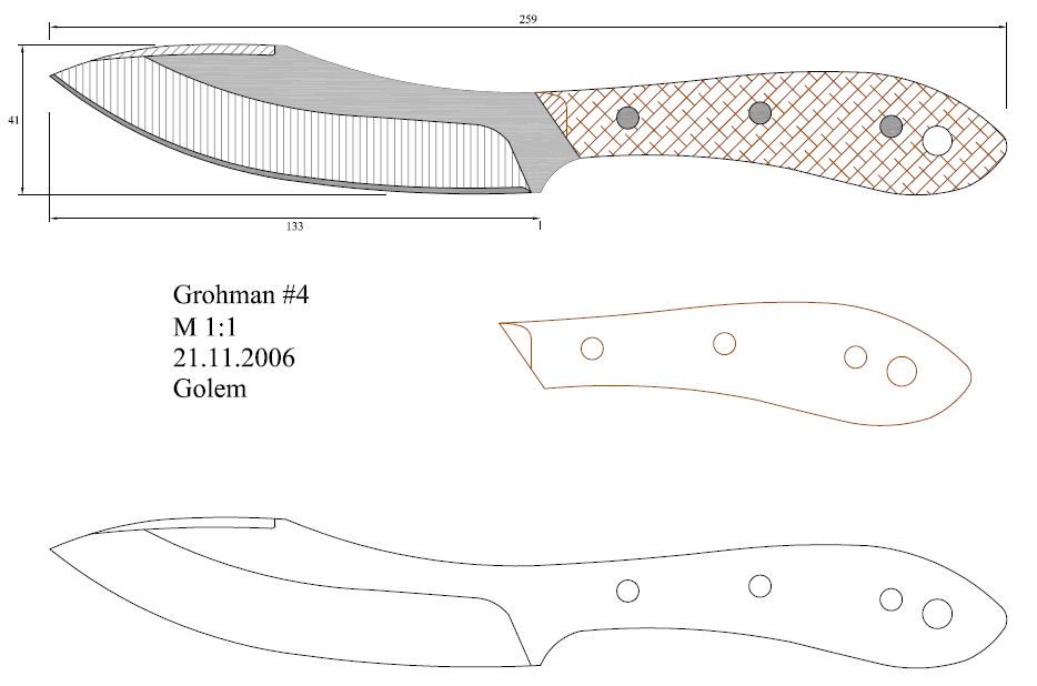 Эскиз для изготовления ножей: Эскиз » Ножи на Knifeinfo.ru