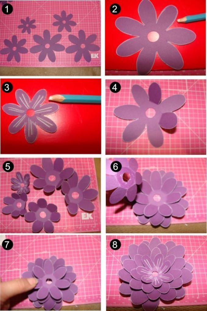 Как из бумаги вырезать цветок: Аппликация цветы из бумаги