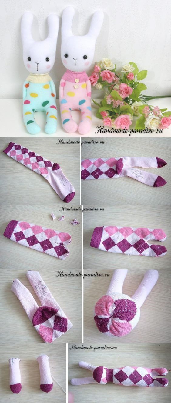 Как сделать зайца из носка: Делаем милого зайку из старых детских носков