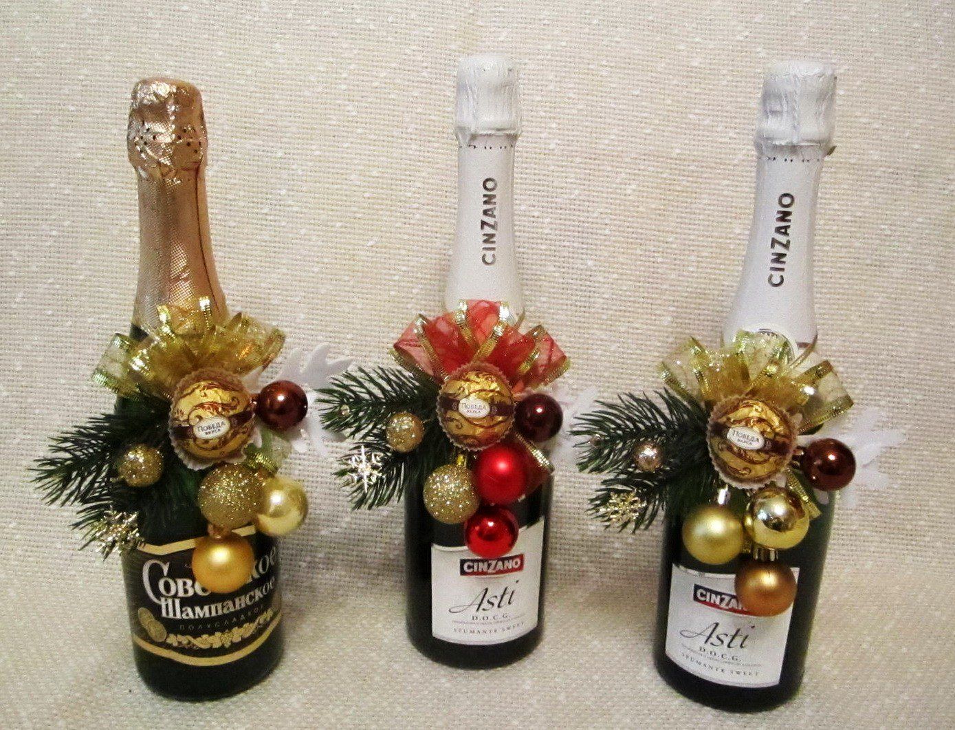 Декор новогодней бутылки шампанского своими руками: Как украсить своими руками бутылку шампанского на Новый год?