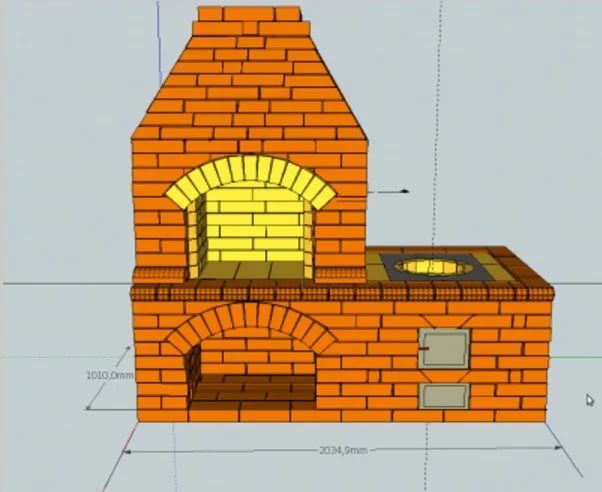 Прядовка оригинального барбекю для сада: делаем печь из кирпича, чертежи