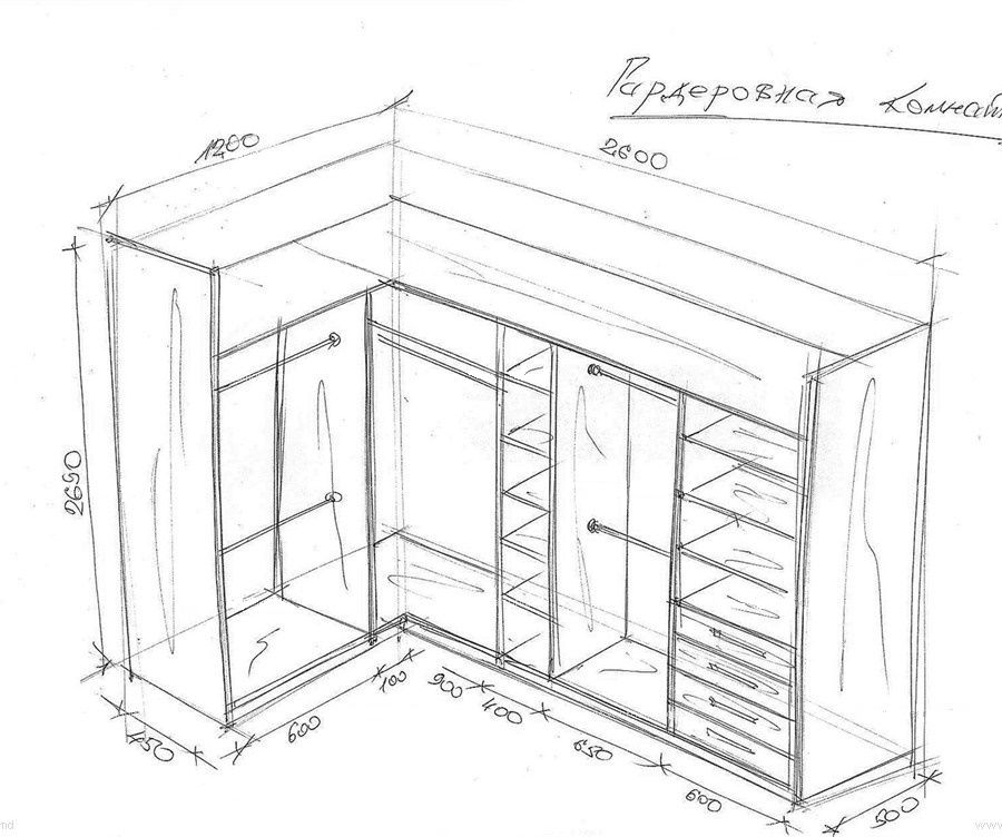 Чертежи угловых шкафов купе с размерами: 264 фото (+ чертежи и эскизы)
