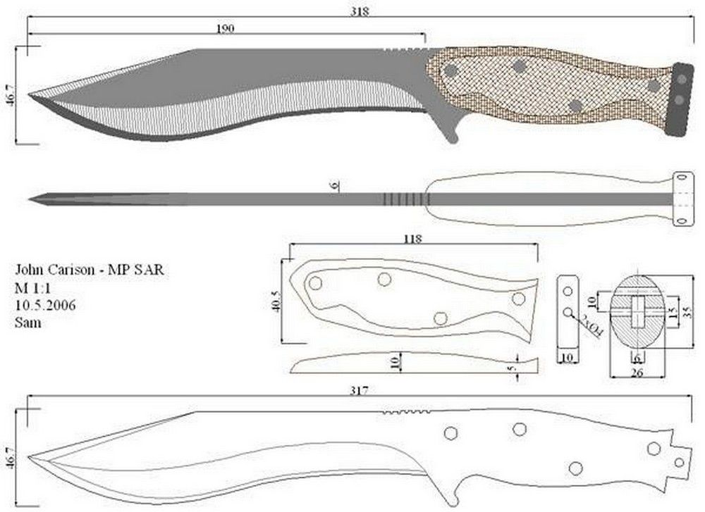 Эскиз для изготовления ножей: Эскиз » Ножи на Knifeinfo.ru