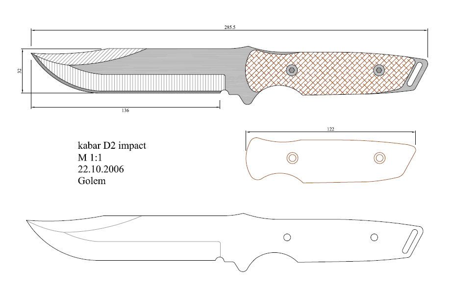 Формы клинков для ножей чертежи: описание, принцип изготовления клинка своими руками, эскизы рукояток