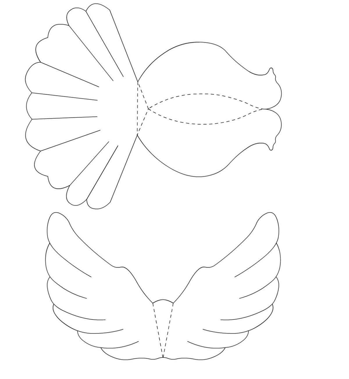 Голуби из бумаги шаблон: Объемный Голубь Мира Шаблон и Трафарет