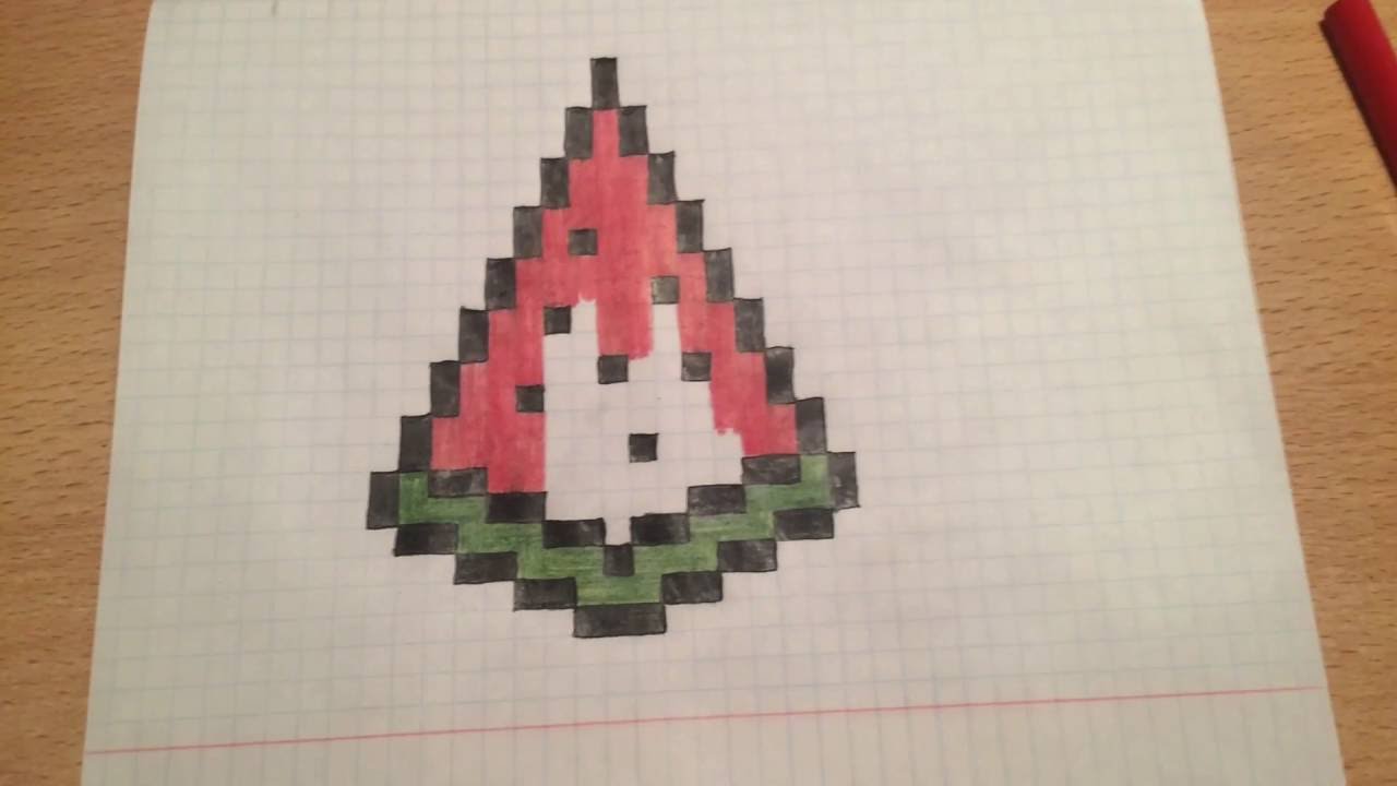 Рисунки по клеточкам в тетради арбуз: Pixel arts «Watermelon»