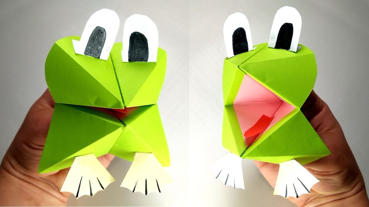 Оригами лягушка которая открывает рот: Говорящая лягушка из бумаги - статья из серии «Детский отдых»