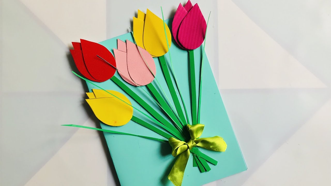 Как сделать на открытку цветок: Объемная открытка с цветами внутри – Открытки своими руками