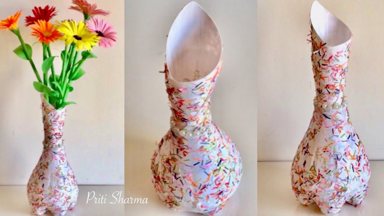 Как сделать из пластиковой бутылки вазу своими руками: как сделать напольную вазу для цветов из пластиковой емкости, пошаговая инструкция для начинающих