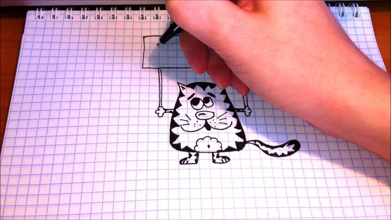 Рисунки гелевой ручкой по клеточкам: Рисунки гелевой ручкой черной для начинающих на бумаге