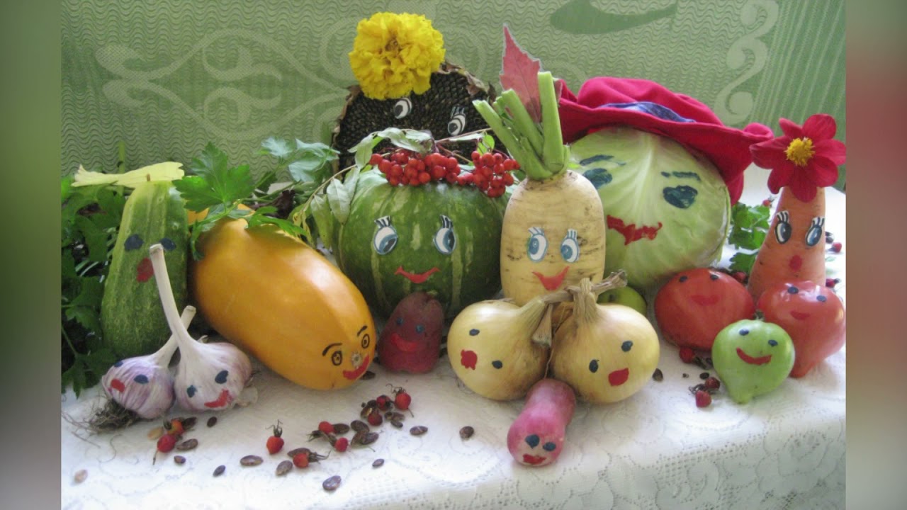 Композиції з овочів дари осені: Осінні саморобки з овочів і фруктів для початківців та для дітей в садку і школі - покрокове відео і майстер-клас